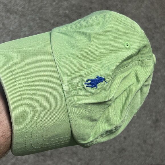 Polo Ralph Lauren Hat Cap Unisex Adjustable Green Stains Cotton - Picture 10 of 10